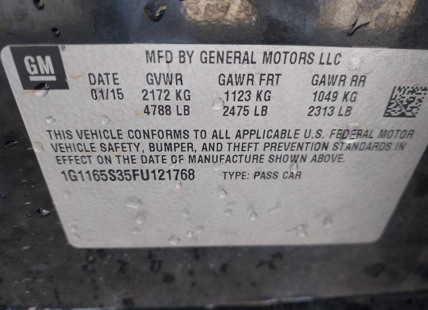 Photo 9 of 2015 Chevrolet Impala 2LZ (VIN 1G1165S35FU121768)