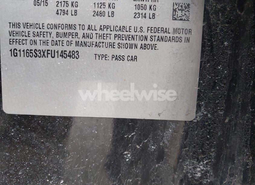 Photo 9 of 2015 Chevrolet Impala 2LZ (VIN 1G1165S3XFU145483)