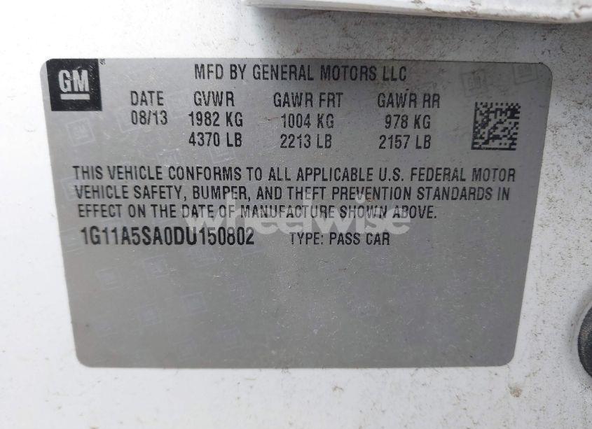 Photo 9 of 2013 Chevrolet Malibu 1FL (VIN 1G11A5SA0DU150802)