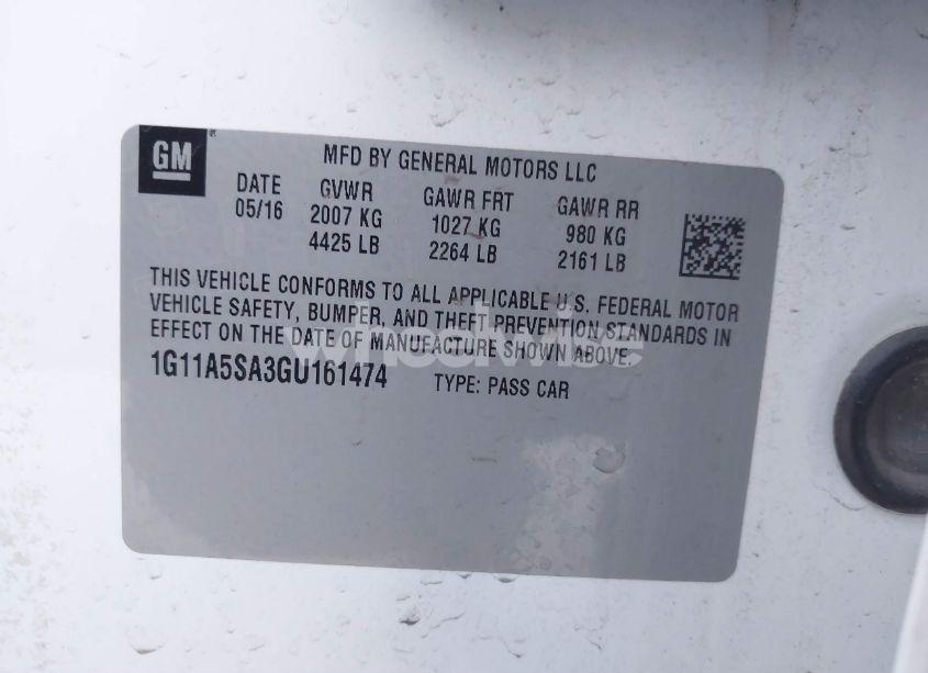 Photo 9 of 2016 Chevrolet Malibu LIMITED 1FL (VIN 1G11A5SA3GU161474)