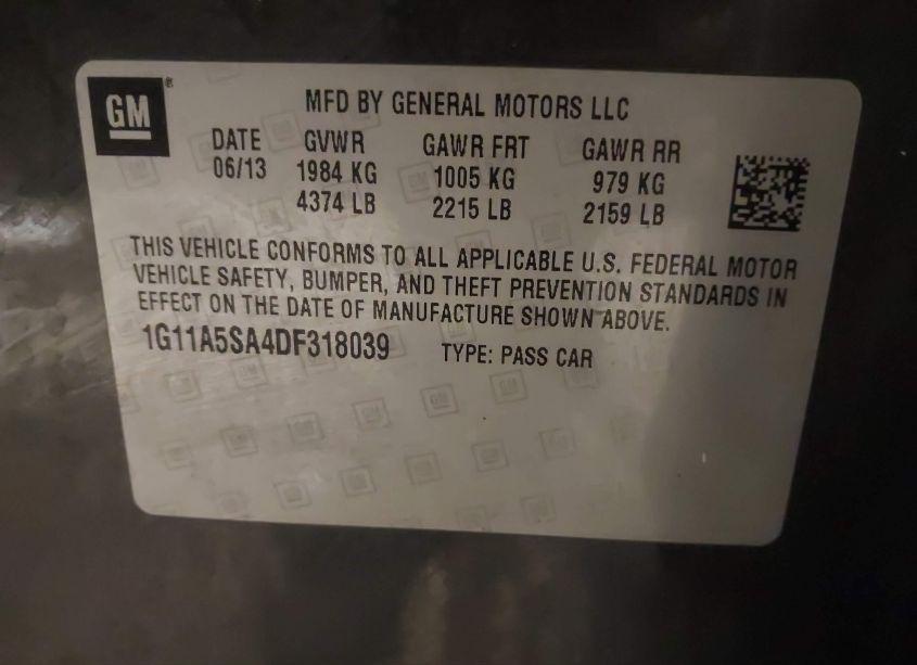Photo 9 of 2013 Chevrolet Malibu 1FL (VIN 1G11A5SA4DF318039)