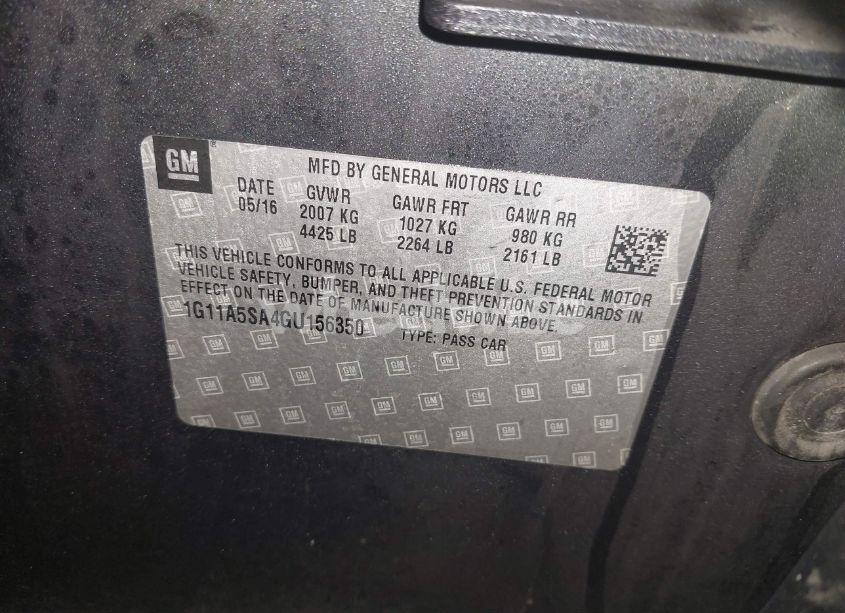 Photo 9 of 2016 Chevrolet Malibu LIMITED 1FL (VIN 1G11A5SA4GU156350)