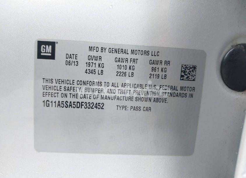 Photo 9 of 2013 Chevrolet Malibu 1FL (VIN 1G11A5SA5DF332452)
