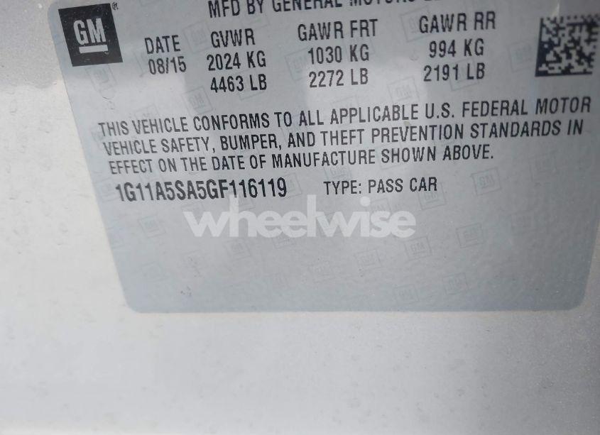 Photo 9 of 2016 Chevrolet Malibu LIMITED 1FL (VIN 1G11A5SA5GF116119)