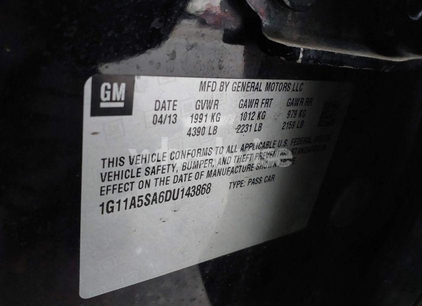 Photo 9 of 2013 Chevrolet Malibu 1FL (VIN 1G11A5SA6DU143868)