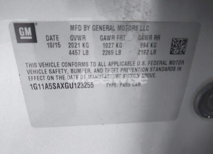 Photo 9 of 2016 Chevrolet Malibu LIMITED 1FL (VIN 1G11A5SAXGU123255)