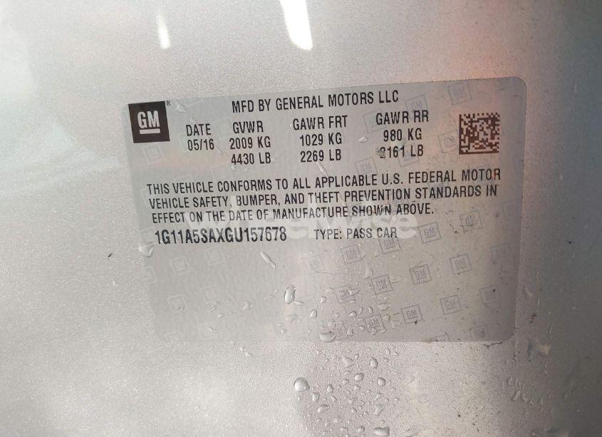 Photo 9 of 2016 Chevrolet Malibu LIMITED 1FL (VIN 1G11A5SAXGU157678)