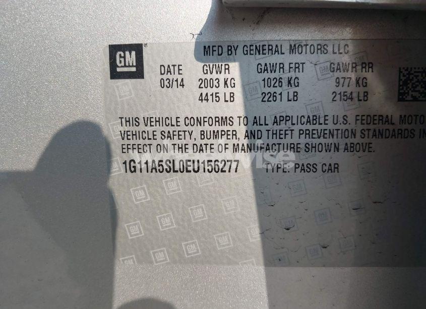 Photo 9 of 2014 Chevrolet Malibu 1FL (VIN 1G11A5SL0EU156277)