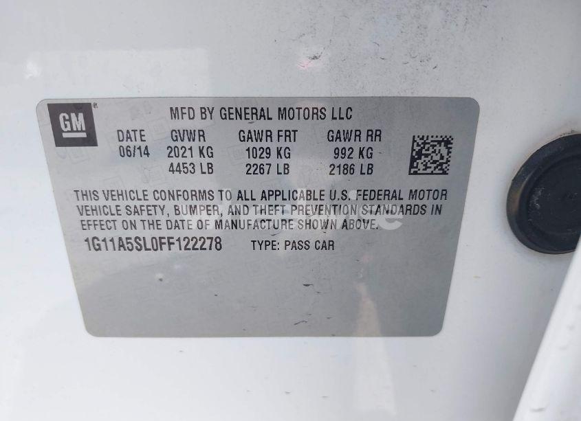 Photo 9 of 2015 Chevrolet Malibu 1FL (VIN 1G11A5SL0FF122278)