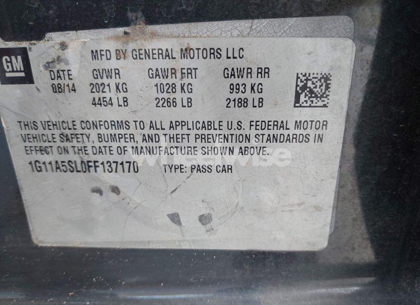 Photo 9 of 2015 Chevrolet Malibu 1FL (VIN 1G11A5SL0FF137170)