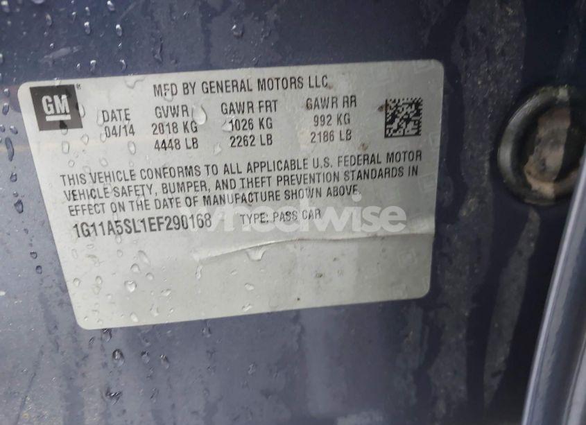 Photo 9 of 2014 Chevrolet Malibu 1FL (VIN 1G11A5SL1EF290168)