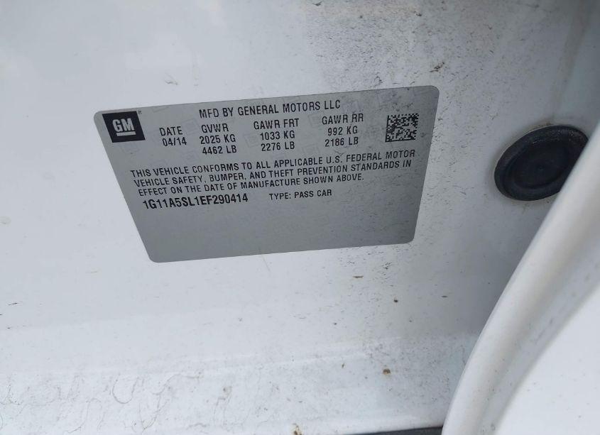 Photo 9 of 2014 Chevrolet Malibu 1FL (VIN 1G11A5SL1EF290414)