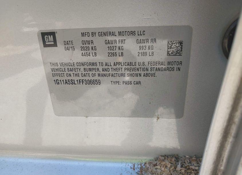 Photo 9 of 2015 Chevrolet Malibu 1FL (VIN 1G11A5SL1FF306659)