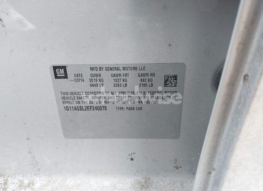 Photo 9 of 2014 Chevrolet Malibu 1FL (VIN 1G11A5SL2EF240878)