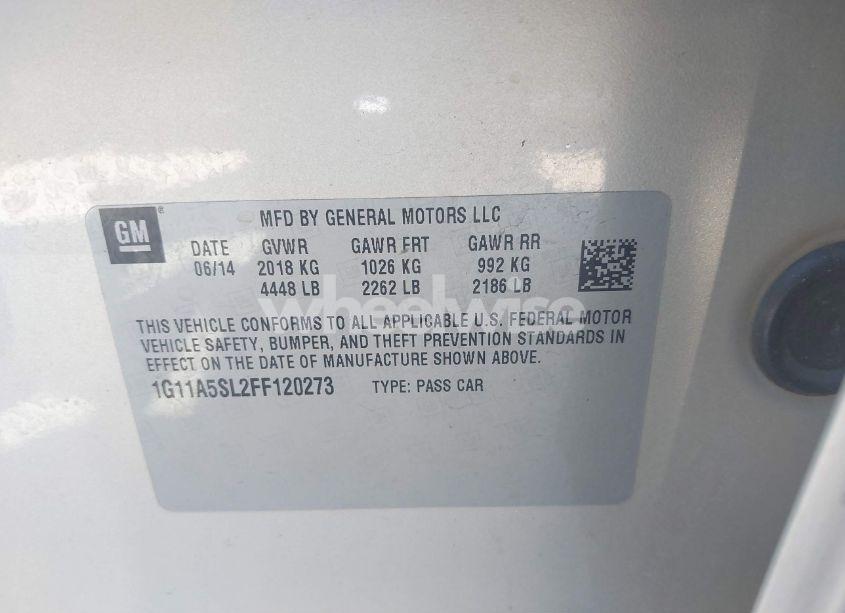 Photo 9 of 2015 Chevrolet Malibu 1FL (VIN 1G11A5SL2FF120273)
