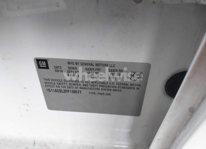 Photo 9 of 2015 Chevrolet Malibu 1FL (VIN 1G11A5SL2FF138577)