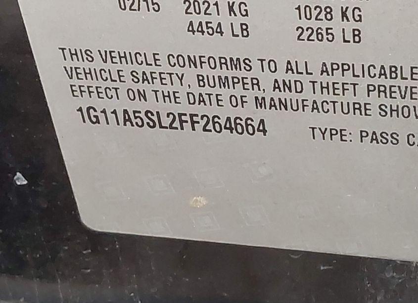 Photo 9 of 2015 Chevrolet Malibu 1FL (VIN 1G11A5SL2FF264664)