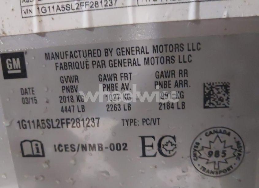Photo 9 of 2015 Chevrolet Malibu 1FL (VIN 1G11A5SL2FF281237)