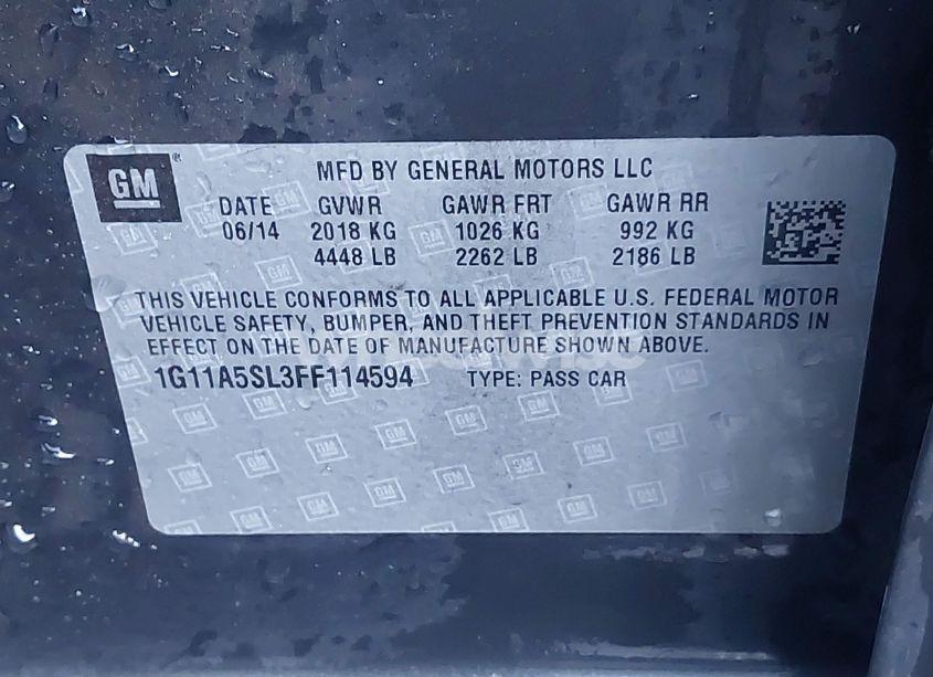 Photo 9 of 2015 Chevrolet Malibu 1FL (VIN 1G11A5SL3FF114594)