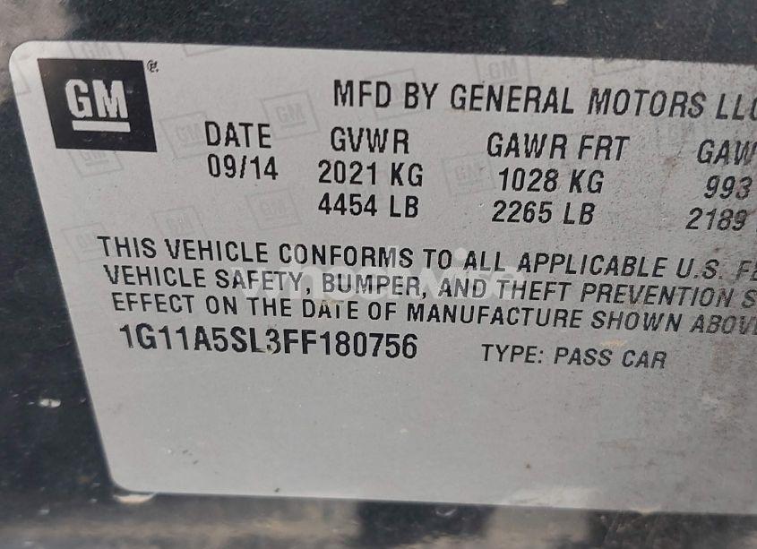 Photo 9 of 2015 Chevrolet Malibu 1FL (VIN 1G11A5SL3FF180756)