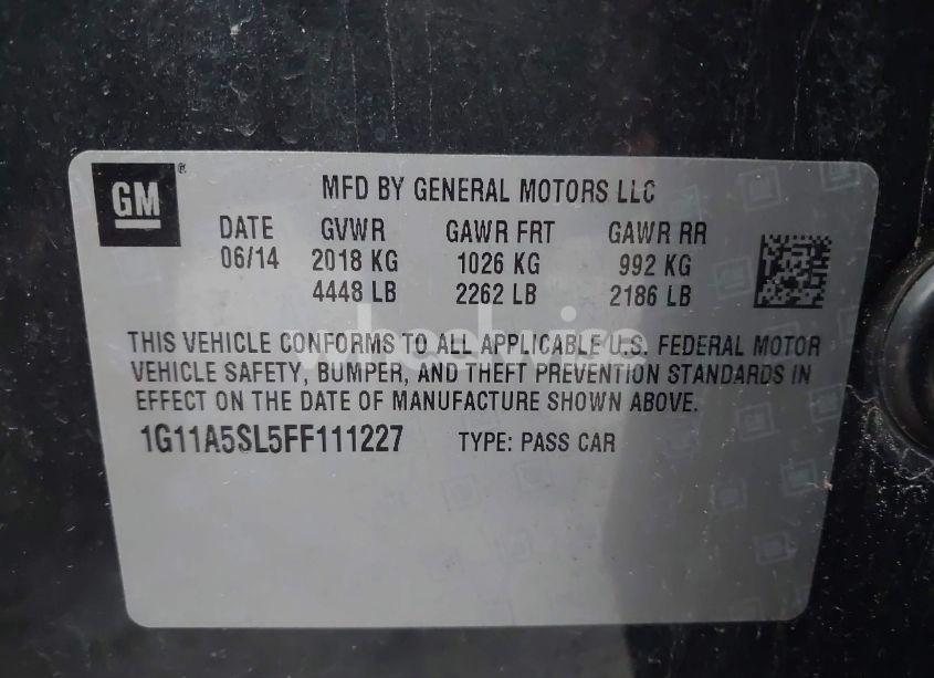 Photo 9 of 2015 Chevrolet Malibu 1FL (VIN 1G11A5SL5FF111227)