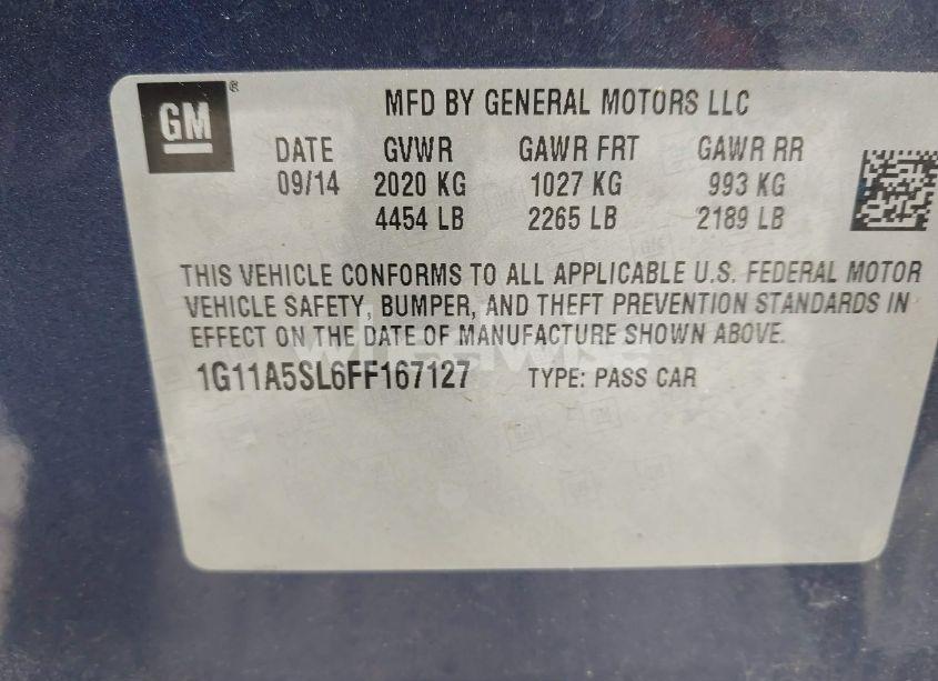 Photo 9 of 2015 Chevrolet Malibu 1FL (VIN 1G11A5SL6FF167127)