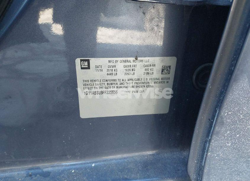 Photo 9 of 2015 Chevrolet Malibu 1FL (VIN 1G11A5SL6FF225656)