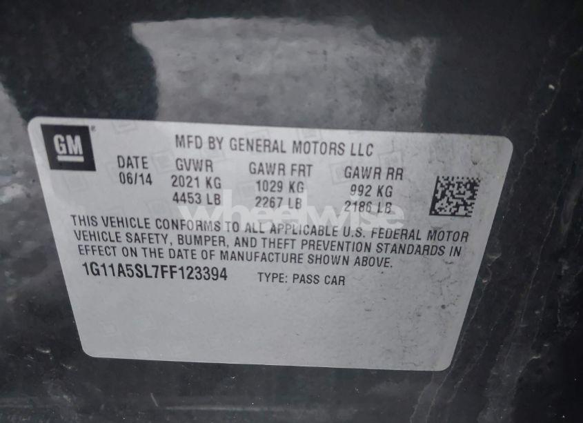 Photo 9 of 2015 Chevrolet Malibu 1FL (VIN 1G11A5SL7FF123394)