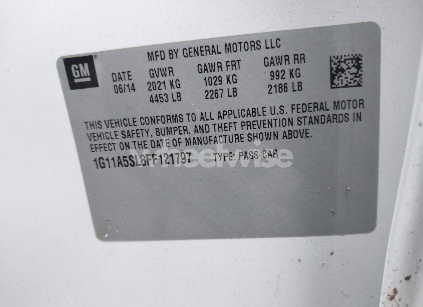 Photo 9 of 2015 Chevrolet Malibu 1FL (VIN 1G11A5SL8FF121797)