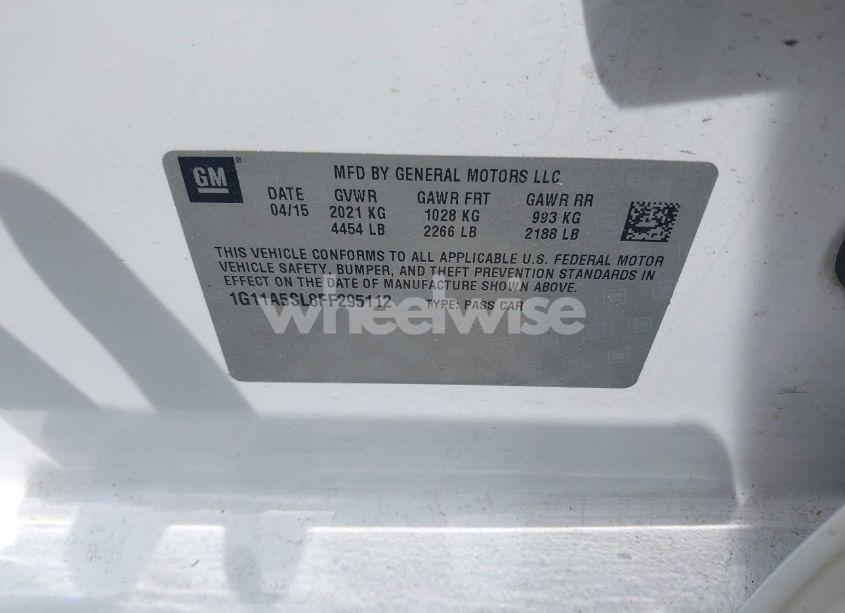 Photo 9 of 2015 Chevrolet Malibu 1FL (VIN 1G11A5SL8FF295112)