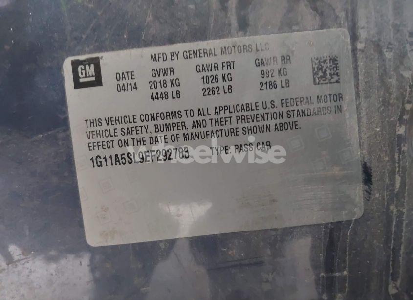 Photo 9 of 2014 Chevrolet Malibu 1FL (VIN 1G11A5SL9EF292783)