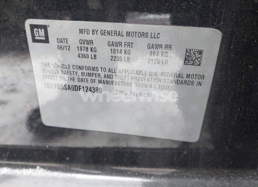 Photo 9 of 2013 Chevrolet Malibu 1LS (VIN 1G11B5SA0DF124380)