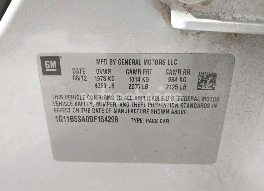 Photo 9 of 2013 Chevrolet Malibu 1LS (VIN 1G11B5SA0DF154298)