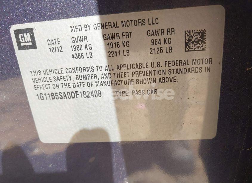 Photo 9 of 2013 Chevrolet Malibu 1LS (VIN 1G11B5SA0DF182408)