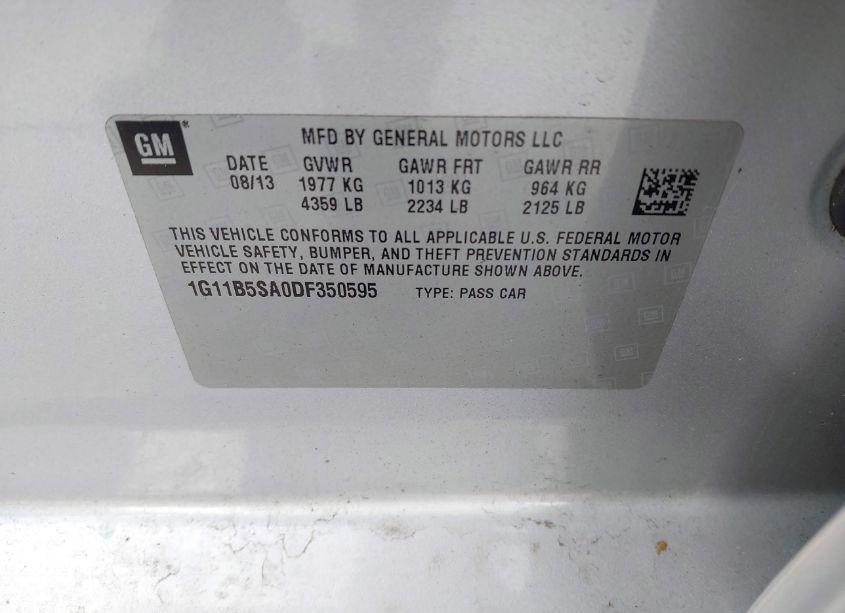 Photo 9 of 2013 Chevrolet Malibu 1LS (VIN 1G11B5SA0DF350595)