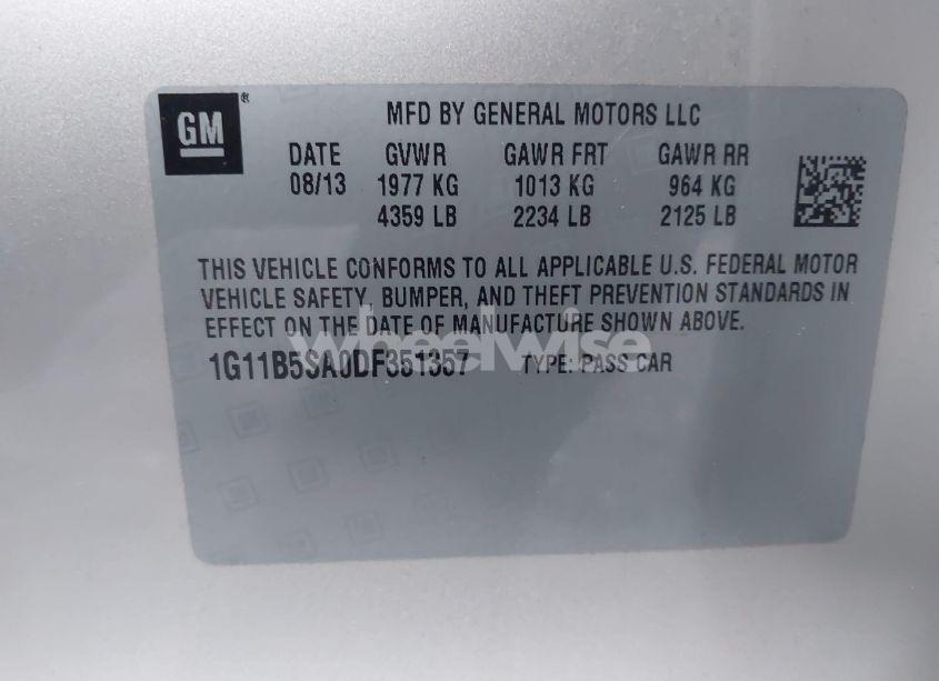 Photo 9 of 2013 Chevrolet Malibu 1LS (VIN 1G11B5SA0DF351357)
