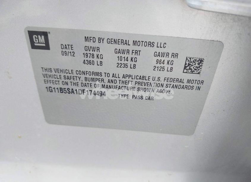 Photo 9 of 2013 Chevrolet Malibu 1LS (VIN 1G11B5SA1DF174494)