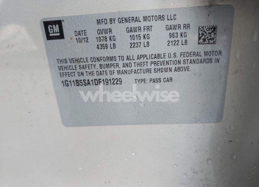 Photo 9 of 2013 Chevrolet Malibu 1LS (VIN 1G11B5SA1DF191229)