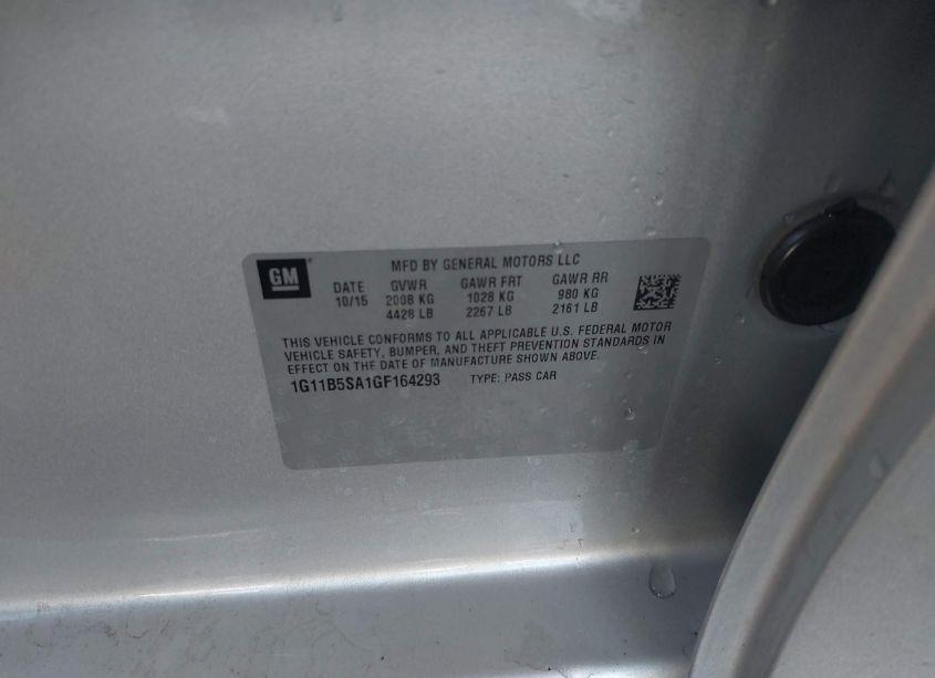 Photo 9 of 2016 Chevrolet Malibu LIMITED LS (VIN 1G11B5SA1GF164293)