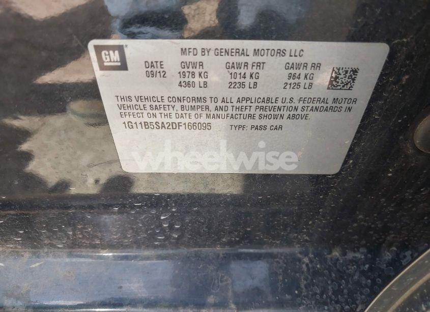 Photo 9 of 2013 Chevrolet Malibu 1LS (VIN 1G11B5SA2DF166095)