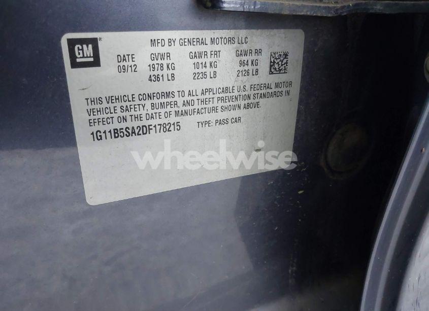 Photo 9 of 2013 Chevrolet Malibu 1LS (VIN 1G11B5SA2DF178215)