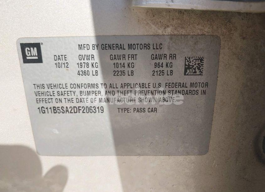 Photo 9 of 2013 Chevrolet Malibu 1LS (VIN 1G11B5SA2DF206319)