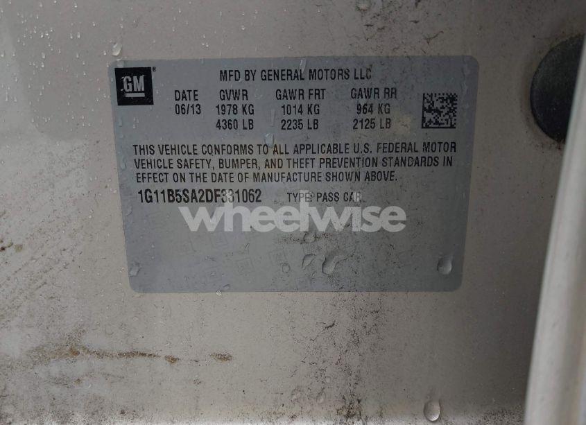 Photo 9 of 2013 Chevrolet Malibu 1LS (VIN 1G11B5SA2DF331062)