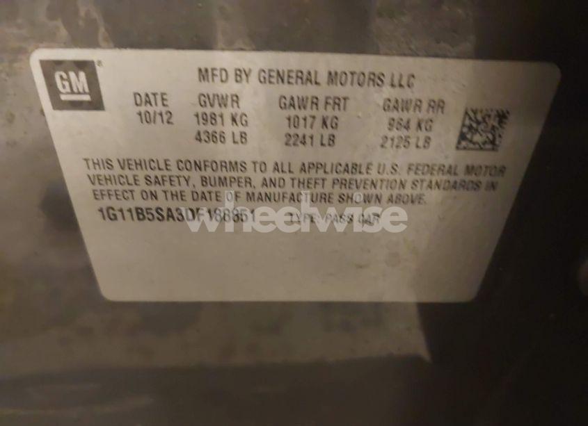 Photo 9 of 2013 Chevrolet Malibu 1LS (VIN 1G11B5SA3DF188851)