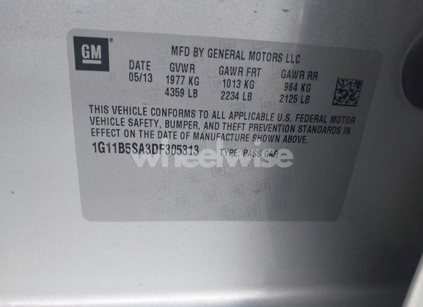 Photo 9 of 2013 Chevrolet Malibu 1LS (VIN 1G11B5SA3DF305313)