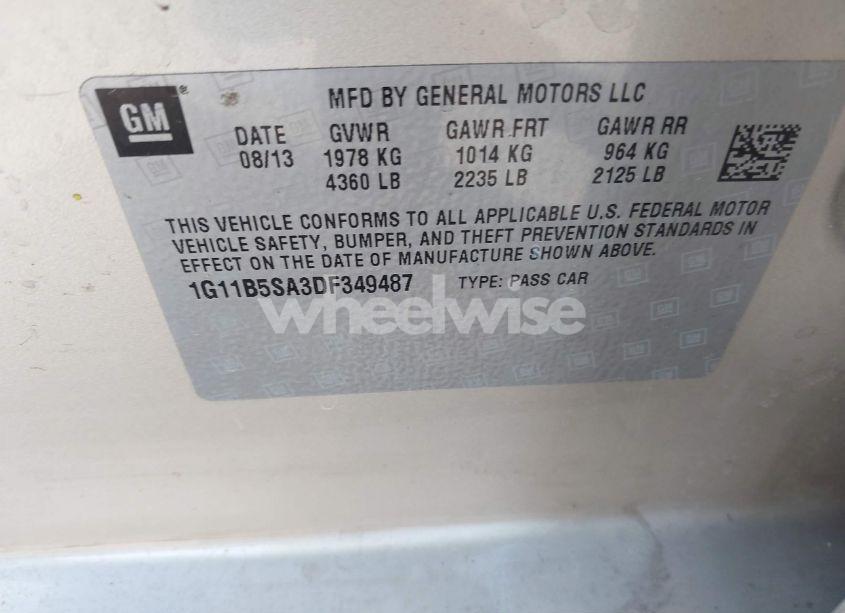 Photo 9 of 2013 Chevrolet Malibu 1LS (VIN 1G11B5SA3DF349487)