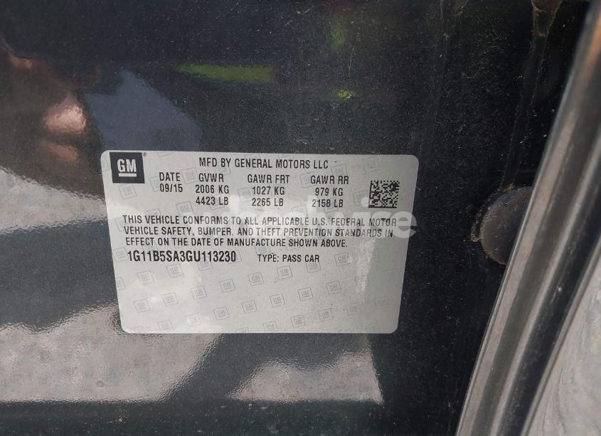 Photo 9 of 2016 Chevrolet Malibu LIMITED LS (VIN 1G11B5SA3GU113230)