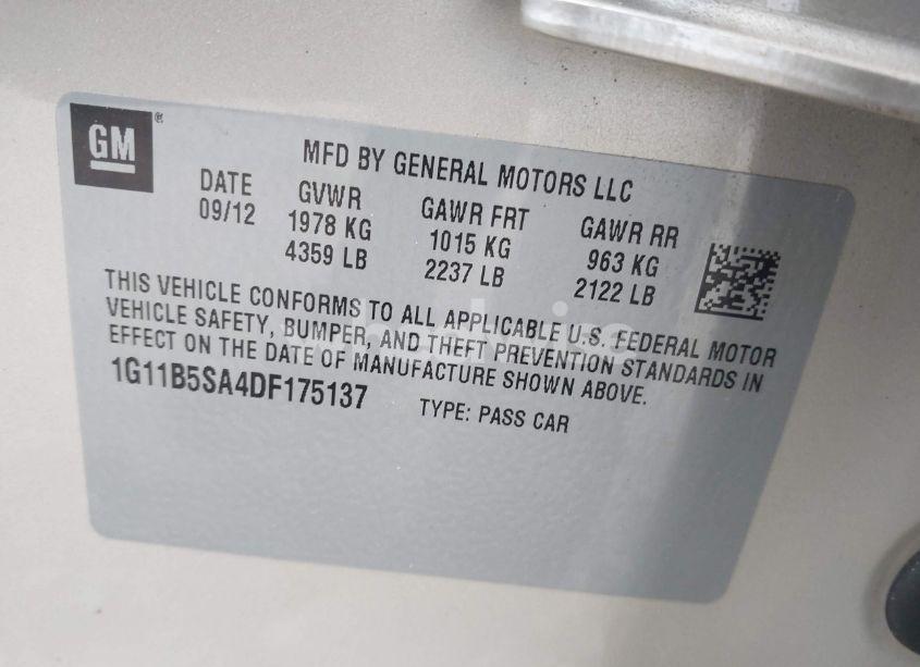 Photo 9 of 2013 Chevrolet Malibu 1LS (VIN 1G11B5SA4DF175137)