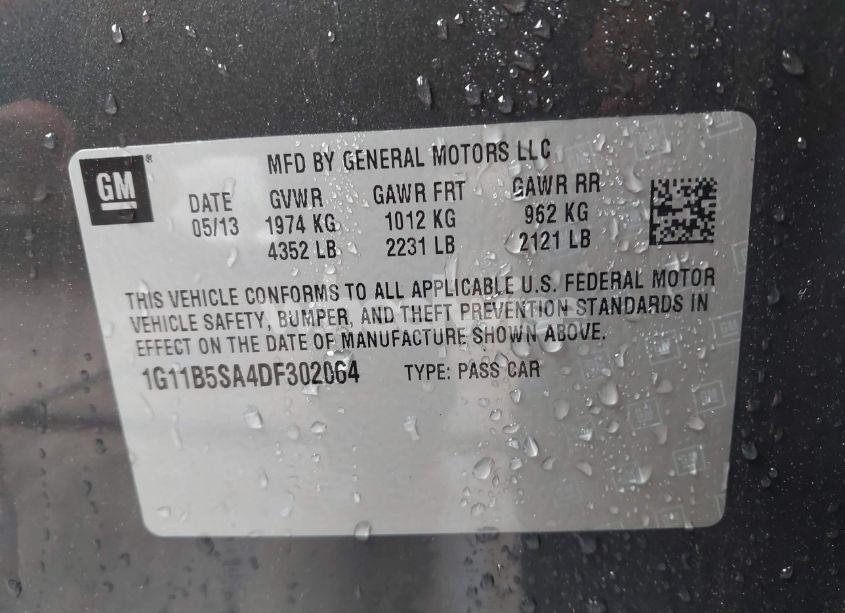Photo 9 of 2013 Chevrolet Malibu 1LS (VIN 1G11B5SA4DF302064)