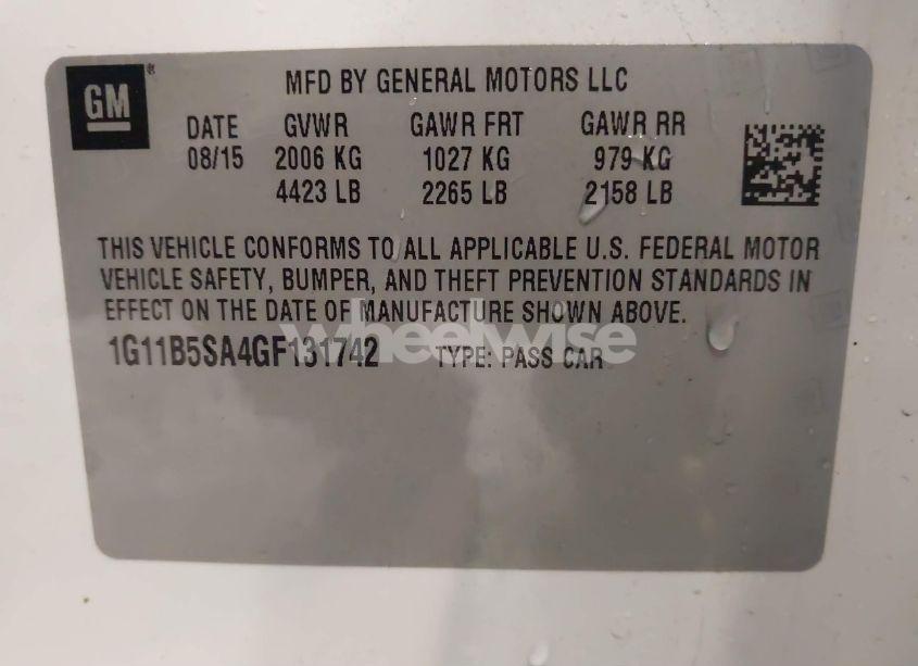 Photo 9 of 2016 Chevrolet Malibu LIMITED LS (VIN 1G11B5SA4GF131742)